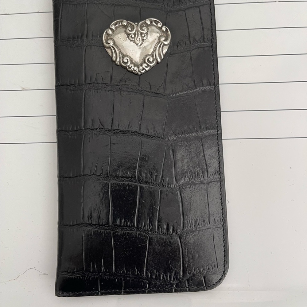 Brighton Black Leather Vintage Eyeglass Case